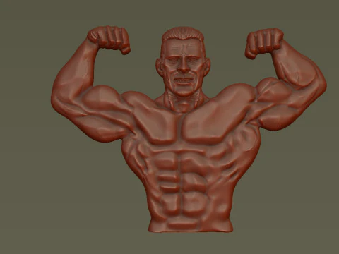 Male Bodybuilder Bas Relief 3D Print Model