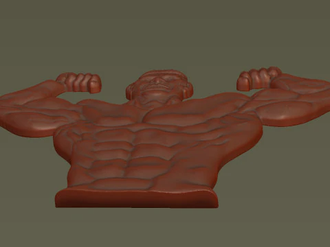 Male Bodybuilder Bas Relief 3D Print Model