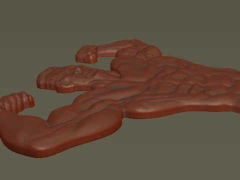 Male Bodybuilder Bas Relief 3D Print Model