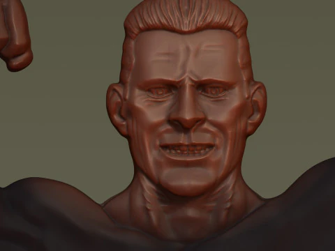 Male Bodybuilder Bas Relief 3D Print Model