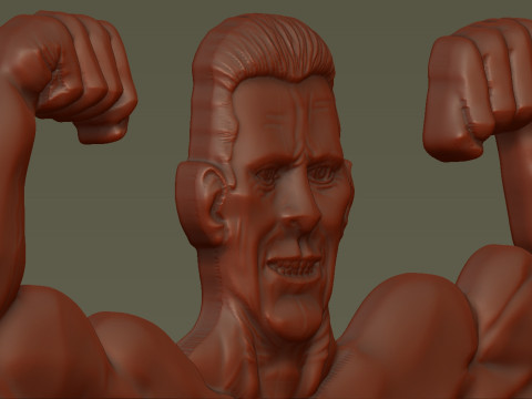 Male Bodybuilder Bas Relief 3D Baskı Modeli