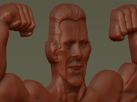 Male Bodybuilder Bas Relief 3D Print Model