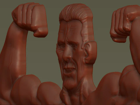 Male Bodybuilder Bas Relief 3D Print Model