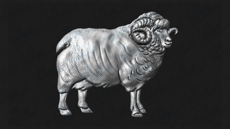 Ram Bas Relief 3D Druckmodell .c4d .max .obj .3ds .fbx .stl .blend 