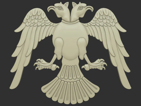 머리가 두 개인 독수리 저부조 3D 프린트 모델