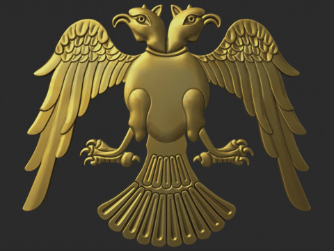 Two Headed Eagle Bas Relief 3Dプリントモデル