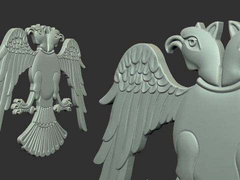 Two Headed Eagle Bas Relief 3Dプリントモデル