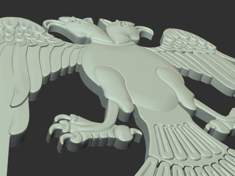 Two Headed Eagle Bas Relief 3Dプリントモデル