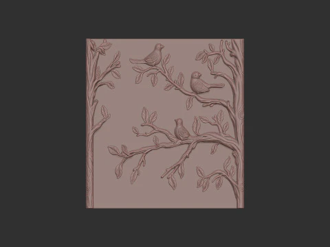 Birds on a Tree 3D Print Model