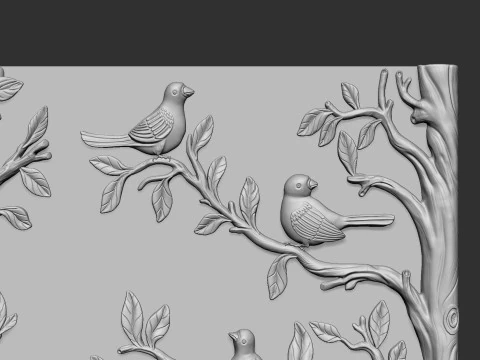 Birds on a Tree 3D Print Model