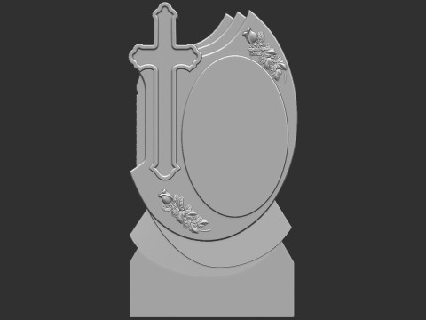 Memorial Tombstone with Cross 3D Druckmodell