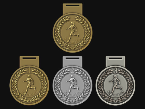 Women Running Award Medals Modelo de Impressão 3D