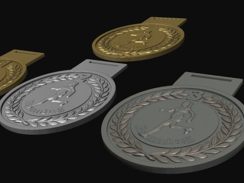 Women Running Award Medals 3D Print Model