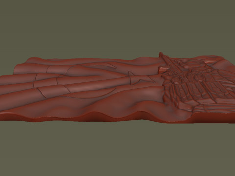 Turkish Flag and Soldier Bas Relief 3D 打印模型