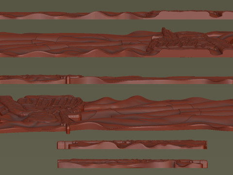 Turkish Flag and Soldier Bas Relief 3D 打印模型