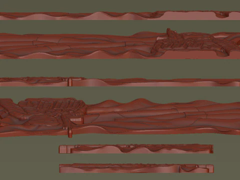 Turkish Flag and Soldier Bas Relief 3D Print Model