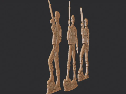 Baixo-relevo do soldado Modelo de Impressão 3D