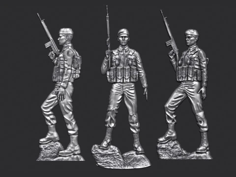 Baixo-relevo do soldado Modelo de Impressão 3D