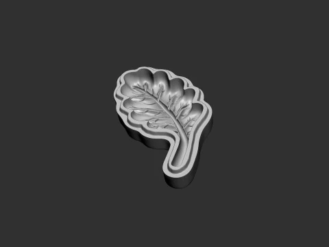Acorn Tree Leaf Cookie Stamp 3D Print Model