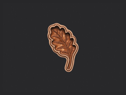 Acorn Tree Leaf Cookie Stamp 3Dプリントモデル