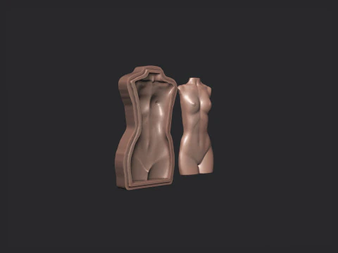 Female Torso Cookie Stamp 3D Print Model