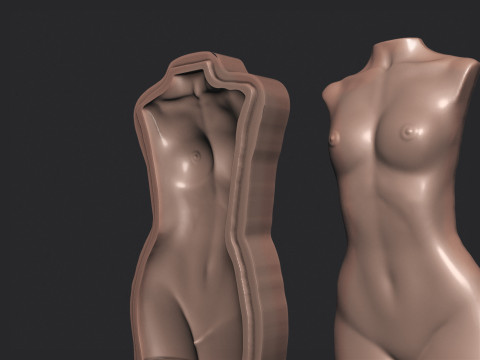Female Torso Cookie Stamp 3D 打印模型