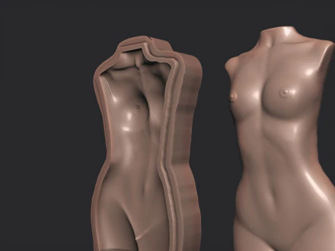 Female Torso Cookie Stamp 3D Print Model