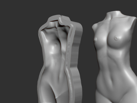 Female Torso Cookie Stamp 3D 打印模型