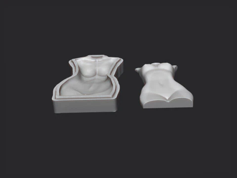 Female Torso Cookie Stamp 3D Print Model