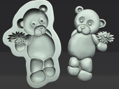 Bear Cookie Stamp 3Dプリントモデル