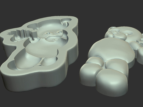 Bear Cookie Stamp 3Dプリントモデル
