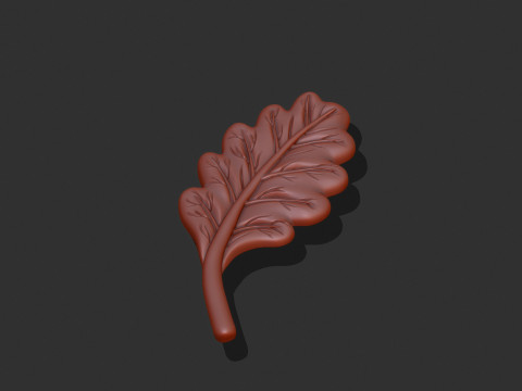 Acorn Tree Leaf 3D Print Model