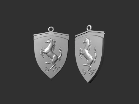 Ferrari Prancing Horse Logo Pendant for CNC 3D Print STL 3D Print Model