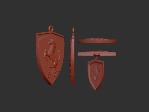 Ferrari Prancing Horse Logo Pendant for CNC 3D Print STL 3D Print Model