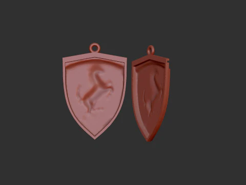 Ferrari Prancing Horse Logo Pendant for CNC 3D Print STL 3D Print Model