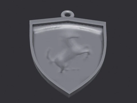 Ferrari Prancing Horse Logo Pendant for CNC 3D Print STL 3D Print Model