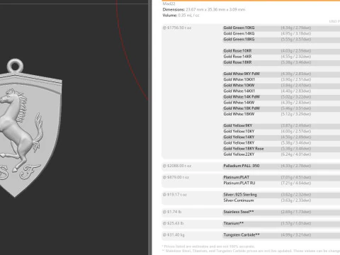 Ferrari Prancing Horse Logo Pendant for CNC 3D Print STL 3D Print Model