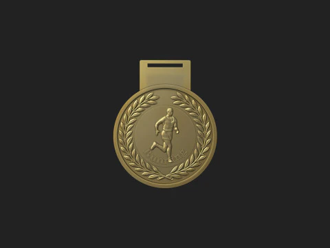 Men Running Award Medals 3D Print Model