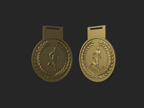 Men Running Award Medals Model Cetak 3D