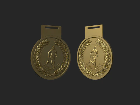 Men Running Award Medals 3D Print Model