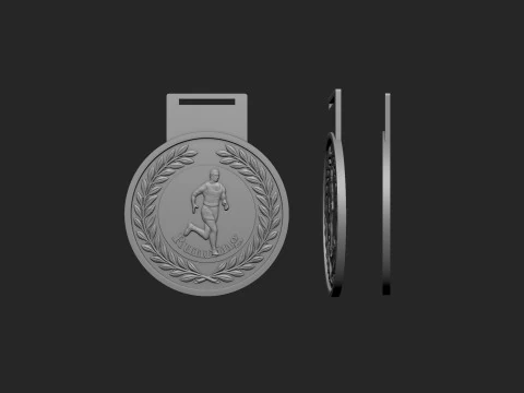 Men Running Award Medals 3D Print Model