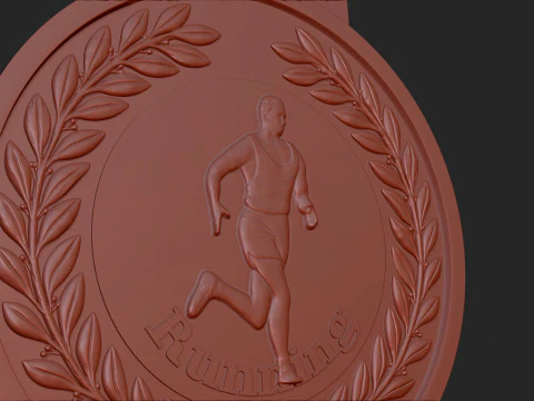 Men Running Award Medals 3D Print Model