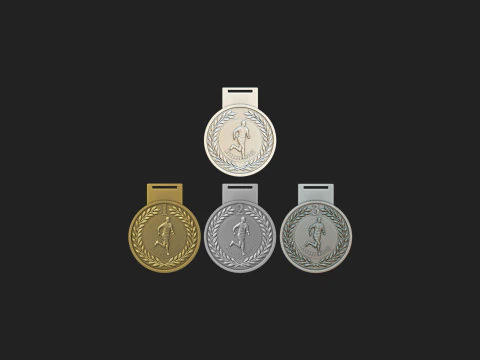 Men Running Award Medals 3D Print Model