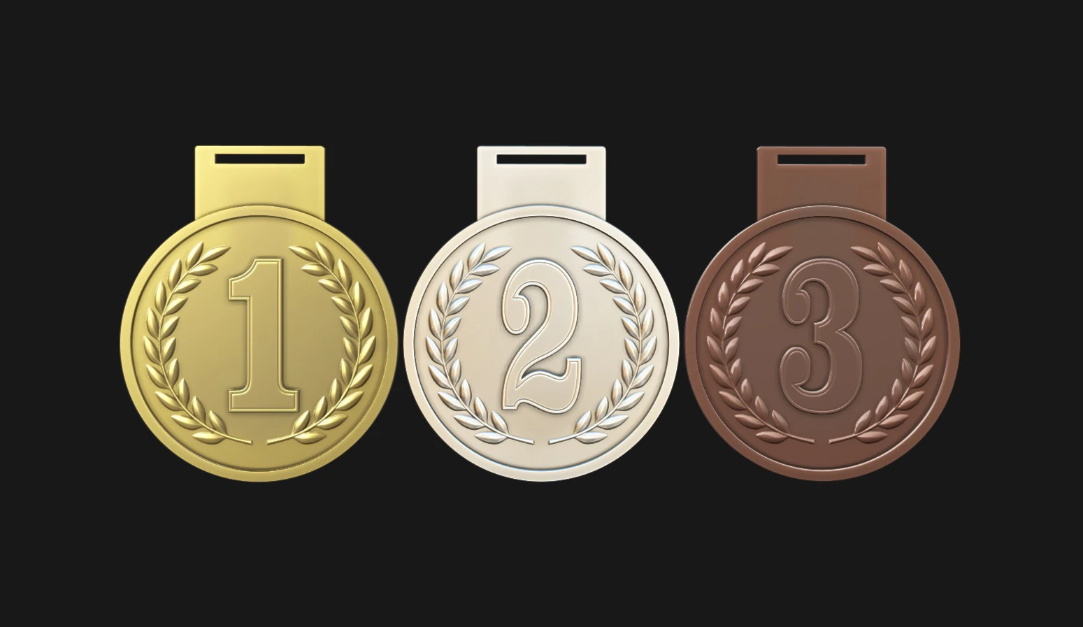 Award Medal 1st-2nd-3rd 3D Print Model .c4d .max .obj .3ds .fbx .stl .blend 