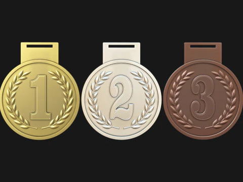 Auszeichnungsmedaille 1.-2.-3 3D Druckmodell