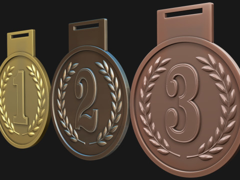 Award Medal 1st-2nd-3rd 3D Print Model