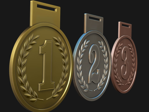 Award Medal 1st-2nd-3rd 3D Print Model