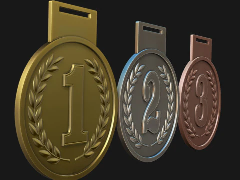 Award Medal 1st-2nd-3rd 3D Print Model