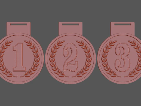 Award Medal 1st-2nd-3rd 3D Print Model