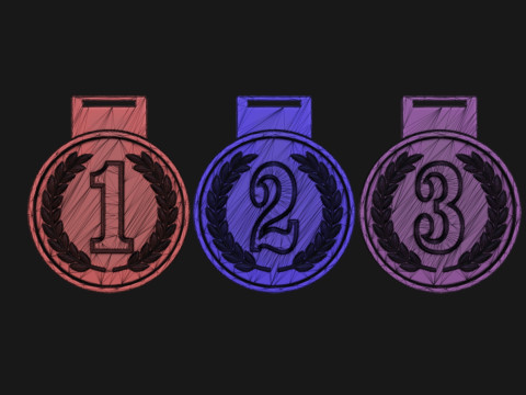 Award Medal 1st-2nd-3rd 3D Print Model